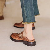 Mary Jane Schoenen met elegant leer en comfortabele zool