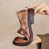 Mary Jane Schoenen met elegant leer en comfortabele zool