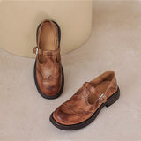 Mary Jane Schoenen met elegant leer en comfortabele zool