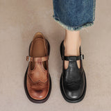Mary Jane Schoenen met elegant leer en comfortabele zool