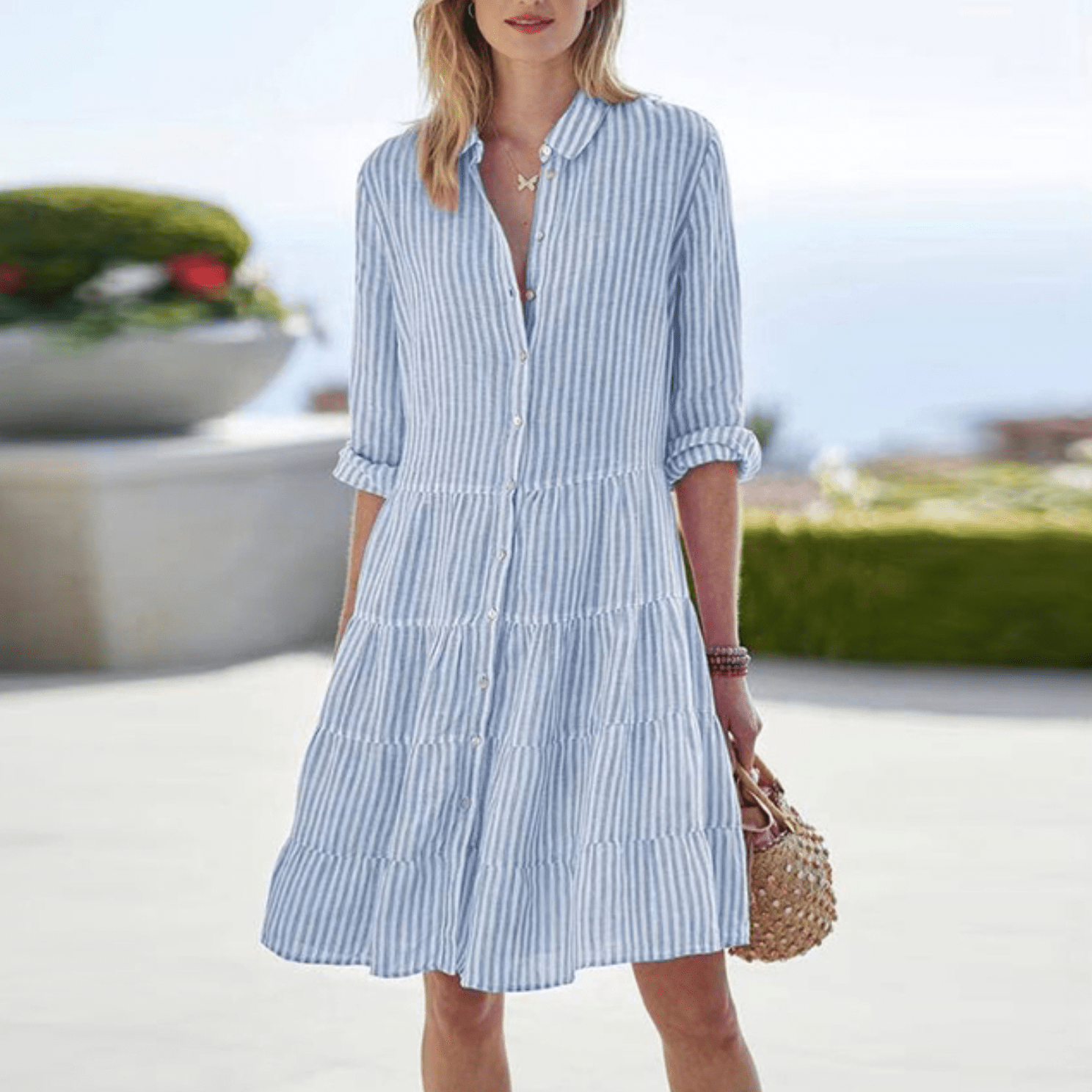 Lotte | Gestreepte Blousejurk met Volants