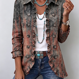 Benita | Chaqueta Degradado Texturizado con Volantes