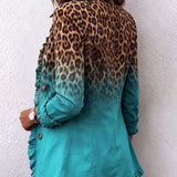 Mercedes | Chaqueta Blazer Leopardo Degradado con Volantes