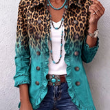 Mercedes | Chaqueta Blazer Leopardo Degradado con Volantes