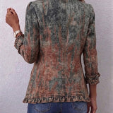 Benita | Chaqueta Degradado Texturizado con Volantes