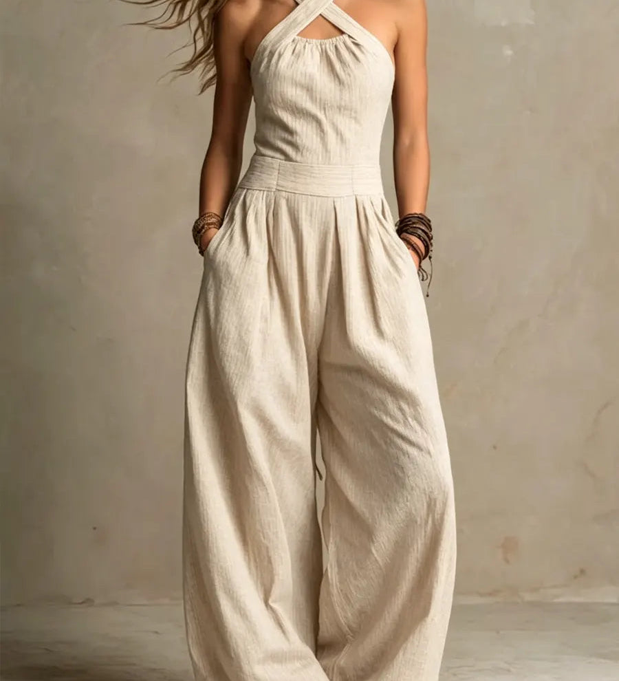 Mariela Mono Elegante con Escote Cruzado
