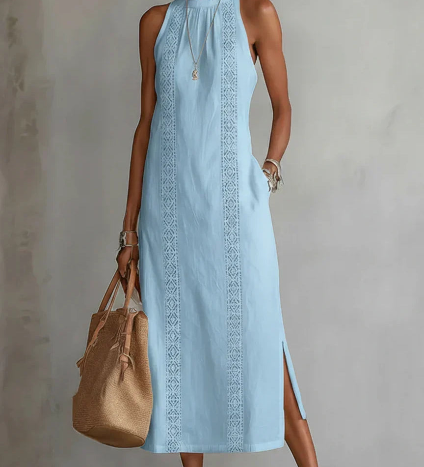Valeria | Elegante midi-jurk met mao-kraag