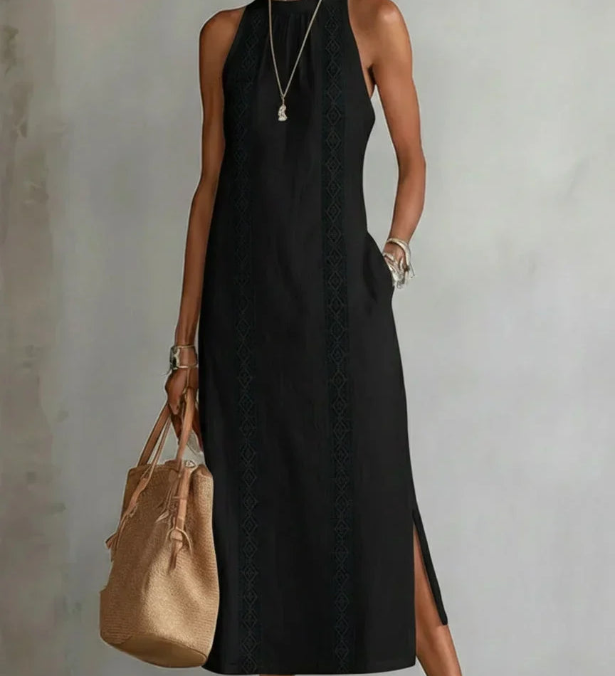 Valeria | Elegante midi-jurk met mao-kraag