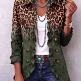 Ramona | Chaqueta Blazer Leopardo Verde con Volantes
