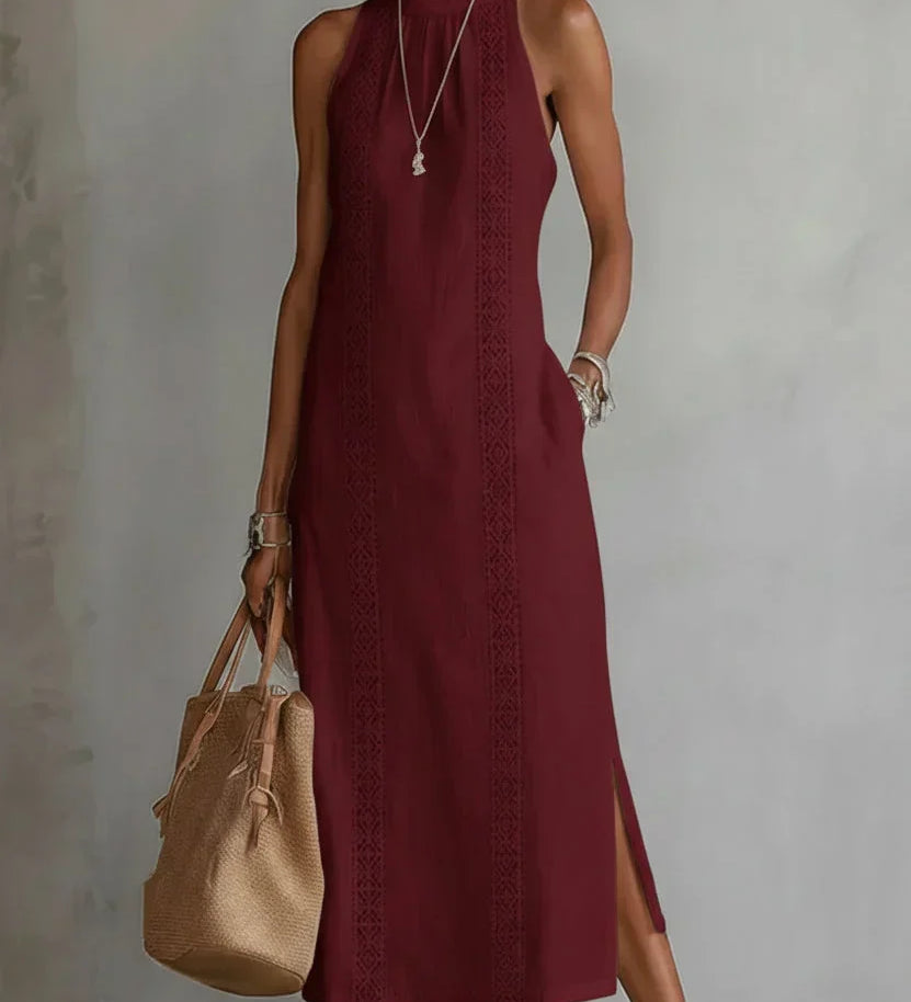 Valeria | Elegante midi-jurk met mao-kraag