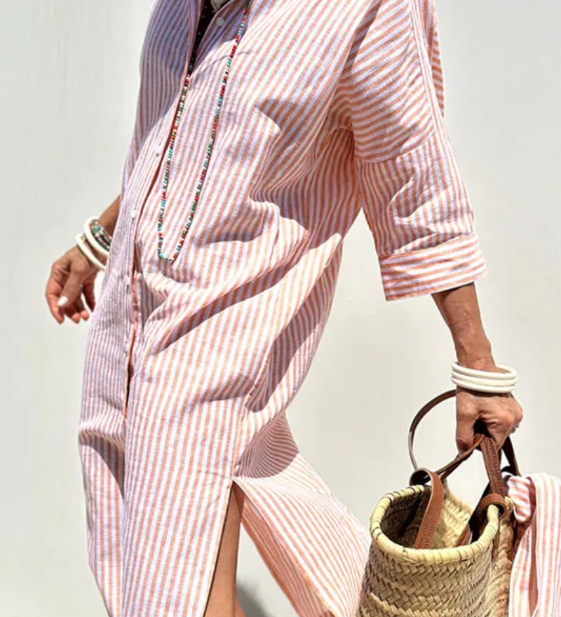Ayda | Gestreepte blousejurk met casual pasvorm voor elke dag