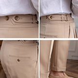 Casual broek met plooien en elegante zijknopsluiting