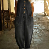 Denim jumpsuit met luchtige pasvorm voor dagelijks comfort