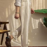 Seersucker broek met lichtgewicht comfort en verstelbare taille