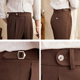 Seersucker broek met lichtgewicht comfort en verstelbare taille