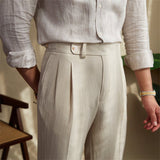Seersucker broek met lichtgewicht comfort en verstelbare taille
