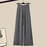 Pauline | Set met wijde pantalon, oversized blouse en cropped sweater