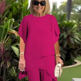 Elara | Elegante tweedelige set met asymmetrische top