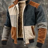 Robert | Patchwork jas met retro design en warme ritssluiting