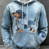 Hoodie met uniek patchwork kunstmotief en comfortabele pasvorm