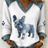 Sweater met V-hals en zachte stof voor casual elegantie