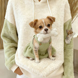 Flanellen hoodie met retro dierenprint en comfortabele pasvorm