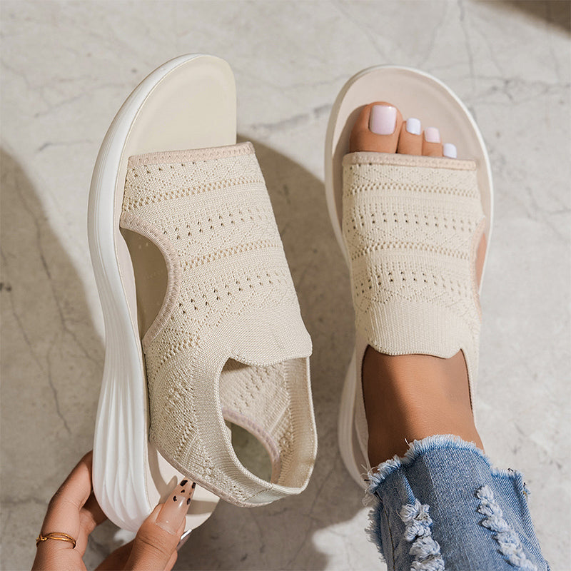 Anne | Sandalen met platform, van ademend materiaal voor dames