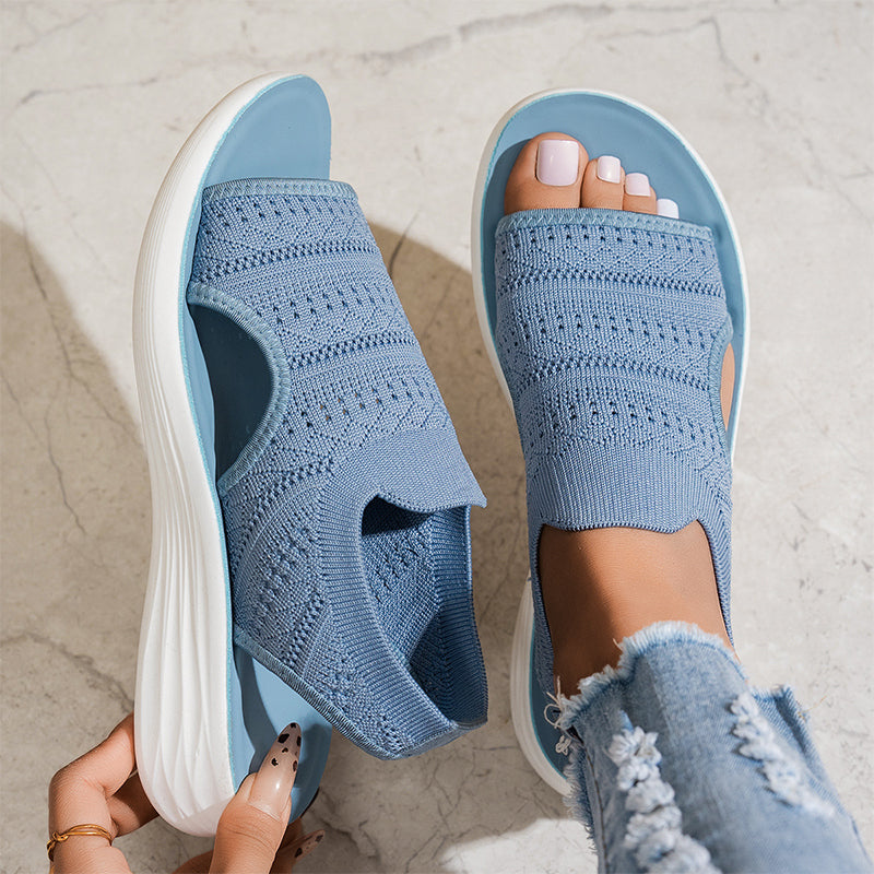 Anne | Sandalen met platform, van ademend materiaal voor dames
