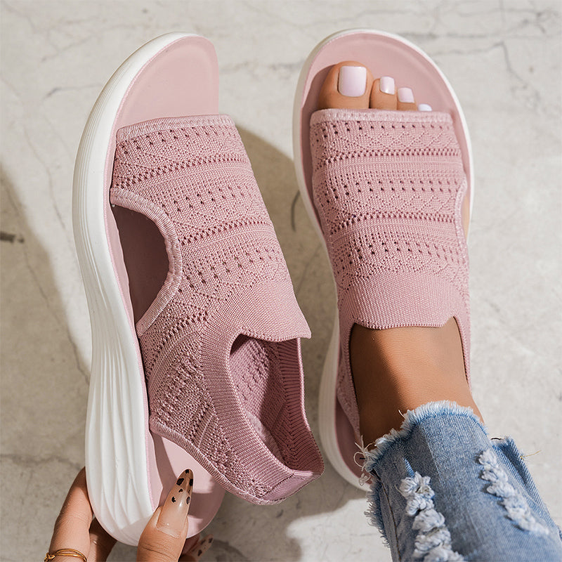 Anne | Sandalen met platform, van ademend materiaal voor dames