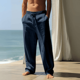 Linnen broek met oversized pasvorm en luchtig draagcomfort