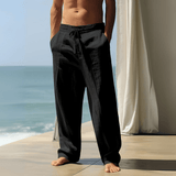 Linnen broek met oversized pasvorm en luchtig draagcomfort