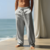 Linnen broek met oversized pasvorm en luchtig draagcomfort