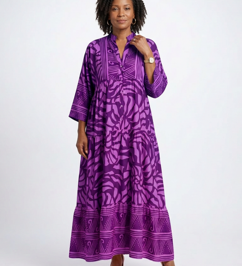 Marielle | Midi-jurk met Knopen