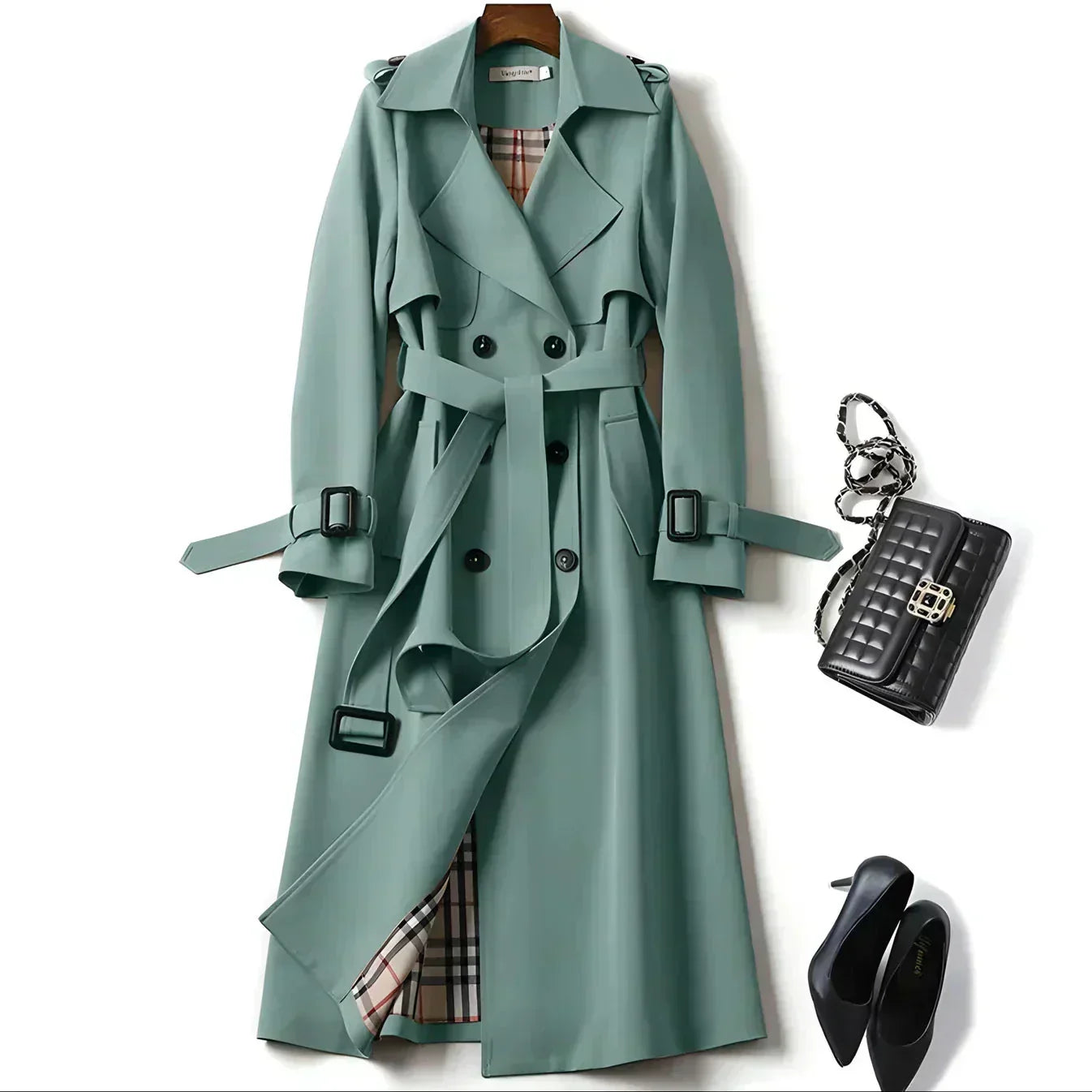Trenchcoat met getailleerde pasvorm en ceintuur voor elegantie