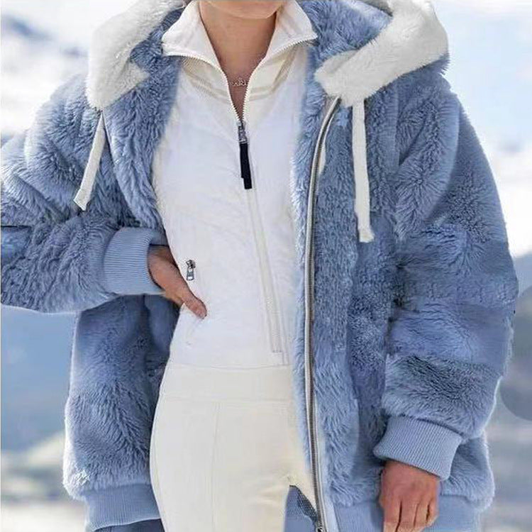 Winterjas met capuchon en getailleerde pasvorm voor elegante warmte