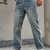 Katoenen jeans met denim look en comfortabele regular fit