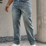 Katoenen jeans met denim look en comfortabele regular fit