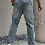 Katoenen jeans met denim look en comfortabele regular fit