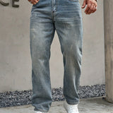 Katoenen jeans met denim look en comfortabele regular fit