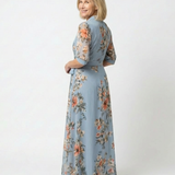 Elowen | Maxi jurk met V-hals en bloemenmotief